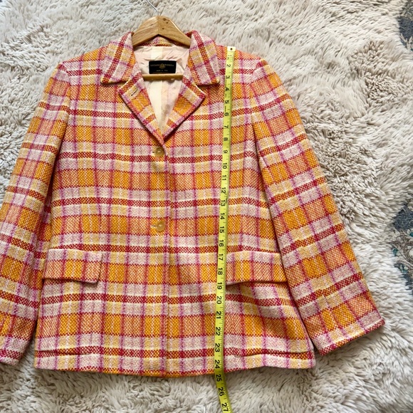 Luciano Barbera Pink Orange Silk Wool Blazer US Medium EU 46 - Picture 10 of 15